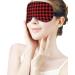 Red & Black Buffalo Plaid Sleep Mask for Men & Women | Adjustable Strap Eye Cover for Blocking Light | Ideal for Sleep, Travel, and Naps - Buy Online on GoSupps.com
