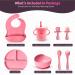 CHEEKYCHOPS 9 PCS Baby Weaning Set & Ebook Includes Baby Plate Adjustable Bib Cup Recipe Ebook Suction Baby Bowl and Spoon Baby weaning Set Baby Pink - Buy Online on GoSupps.com