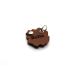 Copter farm dog brand bag for dogs on the collar |With engraving push button |Art leather real leather |Dog brand |Individually engraved on both sides (brown flower) brown flower
