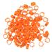 VILLFUL 100 Pcs Pigeon Anklet Numbered Pigeon Deterrent Sound Clips Drumstick Chicken Foot Ring Plastic 1.3X1.3CM Orange