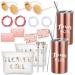 Set of 2 Flower Girl Proposal Gifts Set 2 Flower Girl Tumblers with Straws Be My Flower Girl Card with Envelope Canvas Makeup Bag Sunglasses Hair Scrunchies Diamond Pen for Wedding Bridal Shower