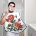 Red Roses Beard Bib Apron - Non-Stick Hair Catcher for Men | Ideal Gifts for Shaving | One Size Black - Buy Online on GoSupps.com