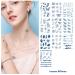 DHAHBHC Semi-permanent Small Hands Temporary Tattoos - 600 Blue Patterns, 2 Weeks Lasting Emoji, Text, Plant & Insect Designs - 50 Sheets - Buy Online on GoSupps.com