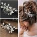 ifundom bridal hair accessories Flower Hair Comb hairbrush for women Floral Hair Clips Bridal Comb Barrette proms hair comb Handmade Bridal Hair Comb diamond Zinc alloy leaf banquet - Buy Online on GoSupps.com