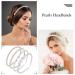 Lusofie 4Pcs White Pearl Headbands - Bridal Wedding Hair Hoop Accessories - Buy Online on GoSupps.com