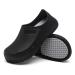 Chef Shoes for Men Croc Nonslip Water Proof Work Shoes Mens Clogs Comfortable Nursing Nurse Shoes for Gardener Men Indoor and Outdoor for Kitchen Office Seaside-Zapatos de Cocina para Hombres 7.5 Black