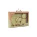 Set: Doudou bear bib and teething ring green