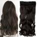 29"/73cm One Piece Clip In Hair Extensions Curly 130g Hairpieces Wavy 5 Clips Women Beauty - Medium Brown