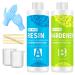 DR. RESIN Clear Epoxy Resin Art Resin Kit 16oz Crystal Jewelry Resin 2 Part Epoxy Resin Kit with Bonus Measuring Cups Sticks and Gloves