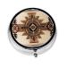 Native American Paintinground Pill Box 3 Compartment Round Pill Box Organizer &Portable Travel Pill Box for Traveling.