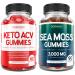 Keto ACV Gummies for Weight Loss Advanced Formula (60 Gummies) and Sea Moss Gummies with Raw Bladderwrack