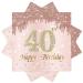 40 pieces pink napkin birthday 40th birthday pink paper party napkins 33 x 33cm paper napkins for man girl birthday party decoration pink 40th