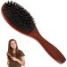 Wild boar brass brush Aisely hairbrush wild boar bristles hair crest Sleek Bun brush made of wooden leather professionally antistatic reduced hair break and frizzy
