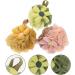 3pcs Colorful Flower Bath Ball Pouf Scrubber Set - Exfoliating Luffa Shower Accessories for Kids & Adults - Buy Online on GoSupps.com