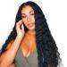 Long Curly Synthetic Lace Front Wig - Black Loose Deep Wave Style for Women | Natural Looking Fake Scalp Middle Part Hair Replacement | Daily & Party Use (1B) - Buy Online on GoSupps.com