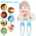 Silicone Baby Spoons with Standing Base | Set of 2 | for Infant 0-24 Months | Dispensing and Feeding | Blue - Buy Online on GoSupps.com