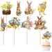 Teksome Easter Cupcake Toppers - Bunny Cake Topper Easter Cake Decorations 8pcs Bunny Easter Egg Cake Food Picks for Happy Easter Spring Theme Party Decorations - Buy Online on GoSupps.com