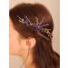 Kercisbeauty Blue and Gold Hair Piece for Wedding Brides Women Bohemia Handmade Crystal Hair Accessory (Blue)