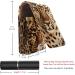 Buy Stylish Brown Leopard Print Leather Lipstick Case Organizer with Mirror | Mini Lip Gloss Holder for Travel | International Shipping Available - Buy Online on GoSupps.com