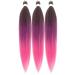 LDMY Pre-Stretched Braiding Hair Extensions - 8pcs Pack Purple Blue Pink Ombre - Colorful Synthetic Kanekalon Hair for Braids 90g Each - Buy Online on GoSupps.com