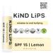Kind Lips SPF 15 Mineral Lip Balm with Zinc Oxide Lemon Flavor Natural Sun Protection Lip Care Single Tube