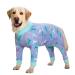 Rehabilitation suit for medium-sized and large dogs after operations breathable full cover dog body body one-piece pajamas cone-e collar alternative surgical abdominal wounds and skin protection 36 purple