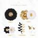 Fonder Mols 3D Paper Flower Decorations Set - White Black Gold - Perfect for Wedding, Graduation, Bridal Shower, Halloween, Nursery Wall Decor - Set of 13 - Buy Online on GoSupps.com