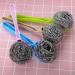 UTENEW Stainless Steel Wool Scourer Sponges Scrubbers Scouring Pads with Handle 2 Pack for Kitchen Bathroom - Buy Online on GoSupps.com