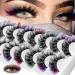 Upgraded 7 Pairs Dramatic Colored Lashes - 14 Colors Eyelashes Mix Wispy Faux Mink Lashes - Fluffy Long False Eyelashes - Reusable D Curl Lash Strips - 2 COLORS - 7color-1 - Buy Online on GoSupps.com