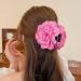 Big Flower Hair Claws Women's Vintage Headwear Big Rose Flower Hair Bow Barrettes Ponytail Holder Hair Accessories for Girls Rose Red - Buy Online on GoSupps.com