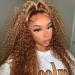 Beauty Forever #TL412 Curly Highlight Lace Front Wig Human Hair,10A Brazilian Remy Hair Honey Blonde 13x4 Lace Frontal Wigs for Black Women Pre Plucked 150% Density 22 inch 22 Inch #TL412 curly lace front