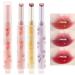 Erinde Tinted Glasting Melting Balm 3 Colors Jelly Tinted Lip Balm Lipstick Moisturizing Glossy Balm Lip Makeup for Dry Lips Heart Shape Lip Gloss Long Lasting High Pigmented Vegan 04#05#06#