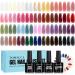 Tomicca 40PCs UV Nailack Set 36 colors Shellac gel nail polish transparent & 4 * 8ml Base Top Coat Set With Blooming Gel & Round Nagel Display Nagel Tip Exhibition for nail studio and DIY Home Set03 Transparent Color series