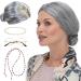 Darling Hair Extensions Granny Wig Granny Cosplay Wig Granny Ladies Costume Granny Wig Glasses Chain Glasses Pearl Necklace (4pcs) Curly Hair Wigs for Women One Size Silver - Buy Online on GoSupps.com