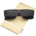 zeroUV Eazy E Square Flat Top Sunglasses | Shiny Black/Smoke Polarized - OG Loc Style - Buy Online on GoSupps.com