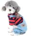 Ranphy Striped Pet Jumpsuit for Young Dogs - Cute Cotton Pajama Shirt & Denim Jacket for Chihuahua & Yorkshire - Red L (Chest: 45cm Back: 35cm) - Buy Online on GoSupps.com