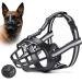 Black Dog Muzzle for Large Breed Adjustable Dogs Muzzles for Xl Bully Breathable Basket Muzzle Soft Silicone Basket Muzzles with Reflective Strip to Prevent Biting Barking Chewing Dogs Can Drink(L)