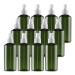 Tianzd 12 pieces green empty 200 ml plastic fine fog spray bottle with white atomizer bottle of pump caterpillars perfume deader atomizer bottle of flakons 2x funnel 200ml white