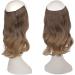 FESHFEN Invisible Wire Crown Hair Extension 14 Curly Wavy Ombre Golden Brown to Ash Brown - Synthetic Hairpiece for Women - Buy Online on GoSupps.com