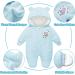 Vine Baby Hooded Fleece Romper Snowsuit Blue 0-3 Months | Infant Footed Jumpsuit Outfit - Buy Online on GoSupps.com