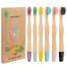 NUDUKO Bamboo Kids Toothbrushes (6 Pack) - Soft Bristle Organic Compostable BPA Free Toothbrush for Kids Toddler Baby Tooth Brush Eco Friendly Natural Biodegradable Wooden Toothbrush Normal Handle