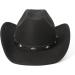 Lanzom Classic Felt Wide Brim Cowboy Hat with Buckle - Black Medium - Unisex - Buy Online on GoSupps.com