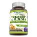 Pure Naturals Turmeric Curcumin & Ginger with BioPerine 2250 mg Per Serving 180 Veggie Capsules | Non-GMO | Gluten Free | Made in USA
