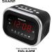 SHARP Dual Alarm Clock Sound Machine with 6 Relaxing Sounds - White Noise, Campfire, Rain, Ocean, Brook, Thunderstorm | Easy-to-Use, Red LED Display - Buy Online on GoSupps.com