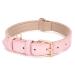 JASGOOD Leather Dog Collar for Small Medium Large Dog Adjustable Soft Breathable Leather Padded Puppy Collar Heavy Duty Waterproof Classic Dog Pet Collar Pink M A-Pink M:Neck 16.73"-20.66" Width0.98"