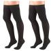 Truform Compression 20-30 mmHg Thigh High Dot Top Stockings Black Large 2 Count Large (Pack of 2) Black