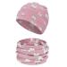 Aolso Baby Cotton Hat and Tube Scarf Set Baby Cotton Soft Beanie Hat and Loop Scarf Knit Fashion Cap Scarf Warmer Scarf for Autumn Winter L-Pink 1-3 Years Pink