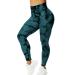 ZAAYO Women's Gym Leggings Sport Booty Scrunch Butt High Waist Seamless Yoga Pants #G Tie Dye Blue Green (Size Up) XS