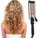 3 Barrel Curling Iron Wand - Hair Waver Curler Styling Tool | Gold 110-240V with LCD Display | Suitable for All Hair Types - Buy Online on GoSupps.com