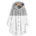 Hanxiulin Women's Fleece Jacket - Plush Cuddly Winter Parka Windproof Hooded Top in Gray (4XL) for Outdoor Comfort - Buy Online on GoSupps.com